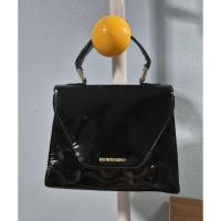 ราคา กระเป๋าถือและสะพายข้าง Bravissimo(หนังแก้วสีดำ)มือสองsize8 (28075919621)