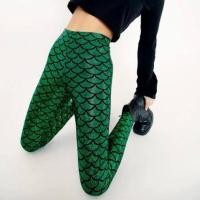 ราคา พร้อมส่ง Mermaid leggings Green เลกกิ้งนางเงือก กางเกงนางเงือก (25609233218)