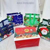 ราคา bag ถุงของขวัญ ถุงหูหิ้ว ผ้าสปันบอนด์ ลายคริสมาสต์ สำหรับใส่ของขวัญ เสื้อผ้า รับน้ำหนักได้เยอะ (29062979053)
