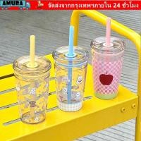 ราคา ถ้วยฟาง อามูระ ขวดน้ําพิมพ์ลายการ์ตูนโปร่งใสแบบพกพา ไทรทัน 450มล ถ้วยเครื่องดื่มชากาแฟน้ําผลไม้ (47158071619)