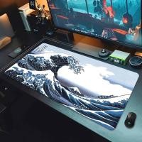 ราคา ญี่ปุ่น Art Kanagawa Great Wave แผ่นรองเมาส์ขนาดใหญ่เกมสํานักงานตารางเสื่อ XXL Anti-slip HD คีย์บอร์ดเกม Mousepads ยาวโต๊ะ Mat (49858954084)
