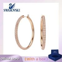 ราคา SWAROVSKI เครื่องประดับเงินแท้ ส925 (พร้อมกล่อง)สวารอฟสกี้ เด็กซ์เทร่า ต่างหูห่วงใหญ่ เซ็ทพลอย ไซส์ใหญ่ สีขาว (55661520285)
