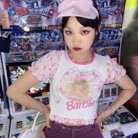 ราคา เสื้อยืดพิมพ์ลาย Babie ผู้หญิง Y2K เสื้อแขนสั้นน่ารัก (24691594828)