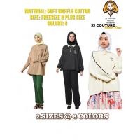 ราคา JJ COUTURE LONG SLEEVE WOMEN FASHION BLOUSE BUTTON UP NECK COLLAR FREESIZE & PLUS SIZE (55302552958)