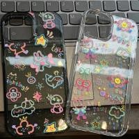 ราคา เคสสำหรับไอโฟน13 ส่งจากไทย การ์ตูนภาพสดใส เคสมือถือใสนิ่มกลิตเตอร์วาว For IPhone16 15 14 11 12 13Pro Max 6/7/8Plus XR XS (56955820152)