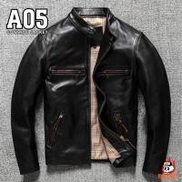 ราคา เสื้อหนังแท้ A05 เสื้อแจ็คเก็ตหนังแท้ สั่งตรงจากโรงงาน เสื้อหนังแท้100% สินค้าสั่งผลิตและนำเข้า แจ็คเก็ตหนังวัวแท้100% (43710618751)