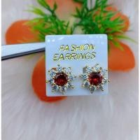 ราคา #ต่างหูพลอย#ต่างหูพลอยมณีสีแดง (3561881167)