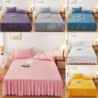 ราคา กระโปรงเตียงสีขาว ผ้าปูที่นอนสีทึบ ผ้าคลุมเตียงลูกไม้งานแต่งงาน ผ้าปูที่นอนเจ้าสาว 3.5 ฟุต/5 ฟุต/6 ฟุต (26416517200)