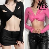 ราคา พร้อมส่ง ครอปสายฝอ ครอปแขนยาว เสื้อเว้าอก ครอปซีทรู เสื้อy2k ปาดไหล่แขนยาว ครอปy2k ครอปคล้องคอ เสื้อสายฝอ 30032 (22337326037)