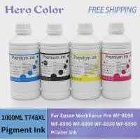 ราคา 1000ML T748XL T748 T748XXL Pigment Ink For Epson WorkForce Pro WF-8090 WF-8590 WF-6090 WF-6530 WF-6 (48656141696)