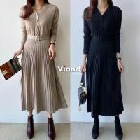 ราคา เดรสไหมพรมแขนยาวกระโปรงพลีทสวย เดรสไหมพรมพร้อมเข็มขัด (7153358486)