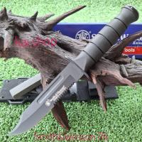 ราคา อุปกรณ์เดินป่า มีด มีดพก มีดพกใบตาย Smith&Wesson รุ่น R4 ใบดำด้ามดำ พร้อมหินลับมีด (27009374518)