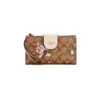 ราคา COACH C3722 TECH PHONE WALLET IN SIGNATURE CANVAS WITH EVERGREEN FLORAL PRINT (IME7V) (16228102579)