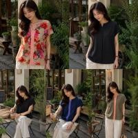 ราคา ผู้หญิง BLOUSE WITH SPLIT NECK KIMONO SLEEVE B218 (49411450406)