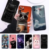 ราคา สําหรับ iPhone 5 5s SE 6 6s Plus 7 8 Plus SE X XR XS Max 11 Pro 12 ความเข้ากันได้เคสโทรศัพท์ TPU soft case ป้องกันแมวน่ารัก tq.3 (48160694579)