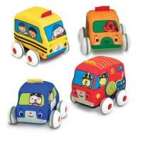 ราคา รถของเล่นแบบผ้า Melissa & Doug K's Kids Pull-Back รถถอยวิ่ง ของเล่นรถเสริมพัฒนาการ (23360363316)
