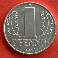 ราคา เหรียญเยอรมนีตะวันออก East Germany DDR 1 pfennig ปี 1968 เหรียญ​ต่างประเทศ (22407742902)