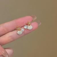 ราคา ปลาดาวเปลือกหอยต่างหูมุกหญิงสีทองอินวิจิตรนักเรียนของขวัญปีใหม่ (18786630831)