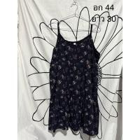 ราคา เดรสสายเดี่ยว ลายดอก สีกรม (43908169087)