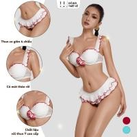 ราคา บิกินี่ 2 ชิ้น L&L BIKINI Cup Chest Floral Ruffles 2 ชั้นคอนซีลเลอร์ 4-Way Stretch Elastic (41664543239)