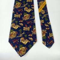 ราคา เนคไท มือสอง Salvatore Ferragamo Men's Silk Tie Blue Novelty Made in Italy (28040473732)