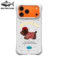 ราคา เคสไอโฟน ซิลิโคนสีขาว ลายสุนัขช็อกโกแลตสองท่าแต่งหมวก+จุดดำ ฝังแม่เหล็ก ลายคลื่น ขอบหนา ป้องกันกระแทก สำหรับ iphone17 16 (46461743557)