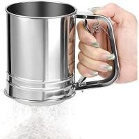 ราคา ถ้วยร่อนแป้งสแตนเลส 304 แบบบีบ ตะแกรง 2 ชั้น Manually Sieve Cup FORBAKE ที่ร่อนแป้ง กรองแป้ง กระป๋องร่อนแป้ง (23233906080)