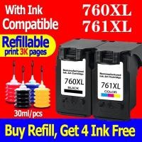 ราคา Canon 760 761 ink PG 760 CL 761 black pg760xl cl761xl refillable ink cartridge compatible Canon TS5370 5300 (11082966355)