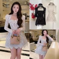 ราคา (รวมกางเกง) เดรสลูกไม้ลายดอกไม้สีขาวแขนยาวทรงสลิมชุดปาร์ตี้หรูหรา (46304170430)