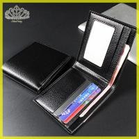 ราคา กระเป๋าสตางค์ผู้ชายกระเป๋าสตางค์ผู้ชายหนังแท้ผลิตภัณฑ์พรีเมี่ยมกระเป๋าสตางค์วัวแท้สําหรับผู้ชายสั้นสีดํา Walet Portefeuille Homme TH (23858081493)