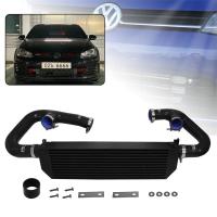 ราคา สีดํา/สีฟ้า/สีแดงอัพเกรด FMIC Twin Intercooler + ชุดท่อ Fit สําหรับ Volkswagen Golf R GTI MK7 2.0T (40179821507)