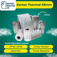 ราคา 10 ม้วนกระดาษ RECEIPT กระดาษ 57X40 58X40 กระดาษม้วน EDC THERMAL MINI BLUETOOTH PRINTER 58 มม. / CASH RECEIPT 57X40 (46208473468)