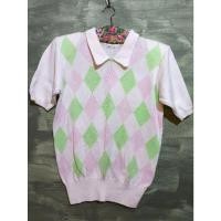 ราคา Courreges Paris Knit Jumper With Collar White/Pink&Green Size 9R (40718183060)