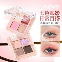 ราคา 佳品佳⭐NOVO พาเลทอายแชโดว์ 4 สี - Chameleon Glitter Shimmer Natural Matte & Pearly Shades, น้ําหนักเบากันน้ําแบบพกพาอายแชโดว์ผง 9038 (44561673653)