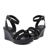 ราคา (ส่งต่อ) รองเท้าcrocs - LEIGH WEDGE SANDALS - BLACK 11382 (25116834725)