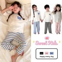 ราคา SweetKids พร้อมส่งจากกทมชุดนอนเด็กเสื้อแขนสั้นกางเกงขายาว คอกลม ลำลอง 2ชิ้น พิมพ์ลายน่ารัก แฟชั่น ฤดูร้อน (29501131148)