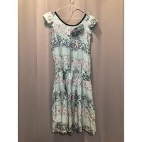ราคา [Lot 4] เดรสยาวสีเขียวมิ้น ลายดอกชมพู แขนเกือบกุด จั๊มเอว ผ้าใส่สบาย (27983419211)