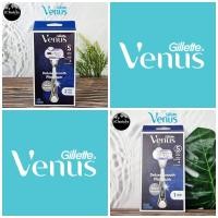 ราคา [Gillette] Venus Deluxe Smooth Platinum Women's Razor Metal Handle + Blade Refill ยิลเลตต์ วีนัส ชุดมีดโกน ผู้หญิง (8497400371)