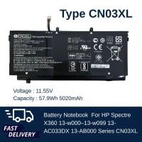 ราคา แบตเตอรี่ Battery Notebook HP Spectre X360 13-w000–13-w099 13-AC033DX 13-AB000 CN03XL ของแท้ ส่งฟรี ประกัน 1 ปี (27850244117)