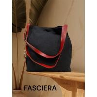 ราคา FASCIERA ผ้าแคนวาสสายหนังแท้วินเทจ (28310626671)