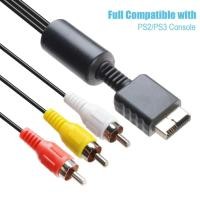 ราคา 1.8m AV Audio Cable Game Composite 3 RCA Copper for Sony PS2/PS3/PS1 Console Wire AV Cable for PlayStation 1 2 3 (42477850755)
