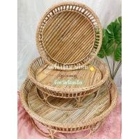 ราคา ขันโตกหวาย พาโตก สำรับอาหาร ขันโตกหวาย ขนาด 13-24 นิ้ว โตกใหญ่ (11920958444)