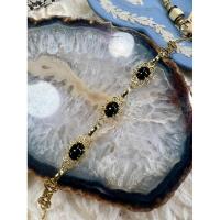 ราคา สร้อยข้อมือหุ้มทอง14kแต่งกัลปังหา 3 เม็ด (25139444586)