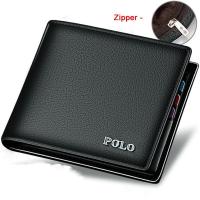 ราคา Mammiri กระเป๋าสตางค์แฟชั่นผู้ชายวัสดุหนัง R 403 POLO Import P-50 กระเป๋าสตางค์ใบสั้นการ์ดสองพับ - สีดํา A (40564529622)