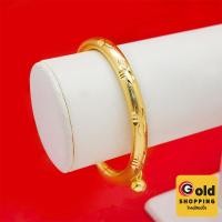 ราคา กำไลทอง กำไลหลอดพ่นทรายตัดลายห้อยกระพรวน เส้นผ่านศูนย์กลาง 5.5 ซม. เสริมบารมี ใส่ออกงานได้ ชุบทองติดทน สวยเรียบหรู (40656808964)