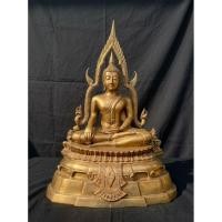 ราคา พระพุทธชินราช แท้จากวัด วัดพระศรีรัตนมหาธาตุ จ.พิษณุโลก เนื้อทองเหลือง หน้าตัก9นิ้ว สูง20นิ้ว รวมฐาน ปี2500 (50607107637)