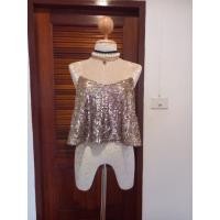 ราคา FOREVER 21>> เสื้อสายเดี่ยวปักเลื่อมวิ้งๆงานผ้าดีสวยจริงๆSize : SMLใส่ได้(USE พร้อมส่ง ตำหนิเลอะจุดจิดนึง) (41260557298)