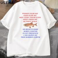 ราคา เสื้อยืดลายมีมตกปลา "ผู้หญิงกลัวฉัน ปลาต่างหากก็กลัวฉัน" เสื้อยืดตกปลาแปลกๆ ตลกๆ เสื้อยืดผ้าฝ้ายแขนสั้นพิมพ์ลาย (53308676343)