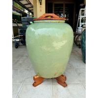 ราคา โอ่งเขียวไข่กา โอ่งดินเผาน้ำเคลือบ สีเขียวไข่กา โอ่งจีนโบราณ เก่าแท้ อายุกว่า100ปี (58156273404)
