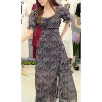 ราคา เดรสยาวลายดอกผ้าชีฟองผ่าข้าง (24903038045)